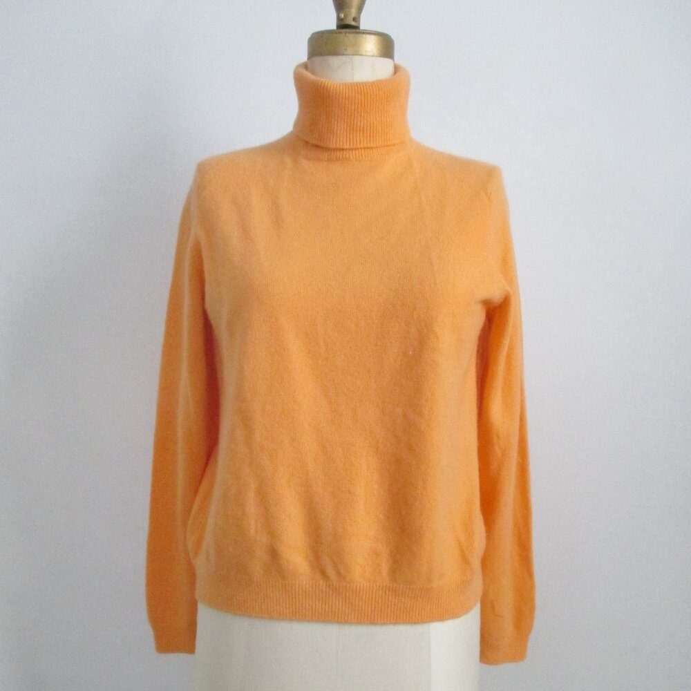 Orange Cashmere Turtleneck Sweater Size S
